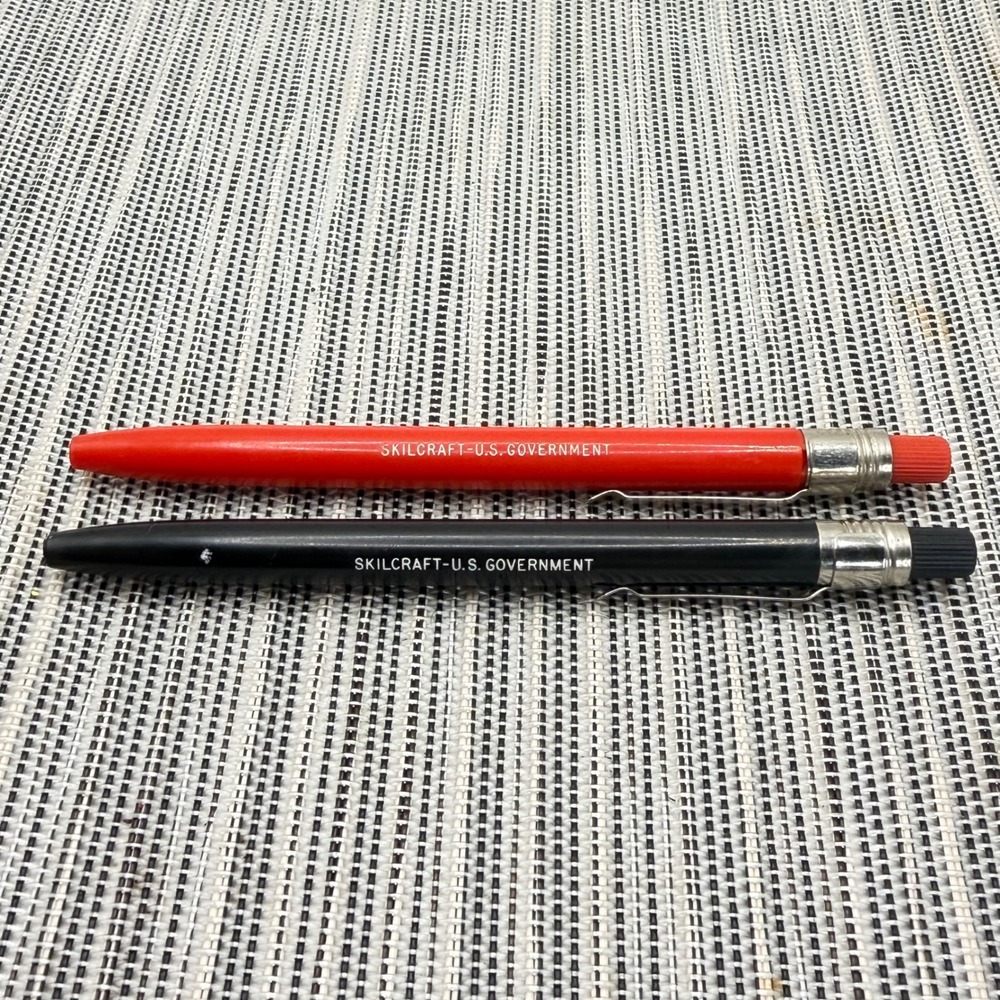 Vintage Skilcraft US Government Mechanical Pencils Set Red Black 4.75 Inch USA